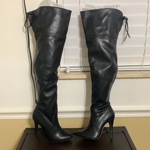 NWT never worn thigh high faux leather boot-6